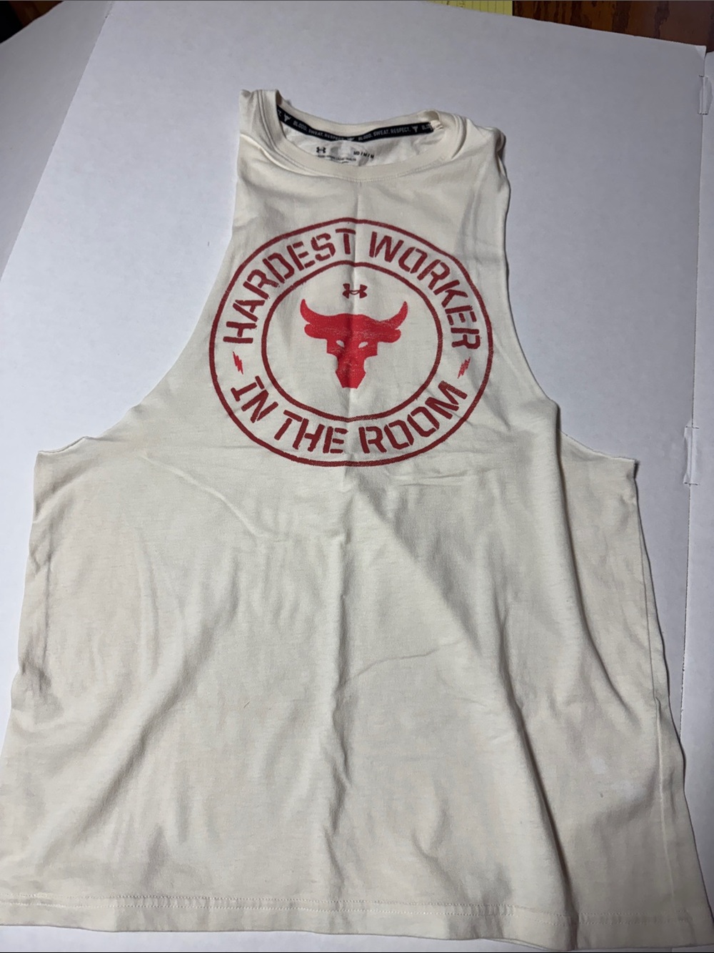 Under Armour Men’s White Tank Top with Red Graphic